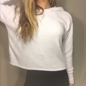 Slightly cropped white hoodie!
